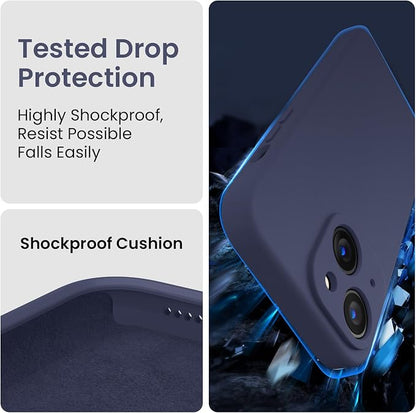 FireNova Designed for iPhone 14 Case, Silicone Upgraded [Camera Protection] Phone Case, Soft Anti-Scratch Microfiber Lining Inside, 6.1 inch, Navy Blue