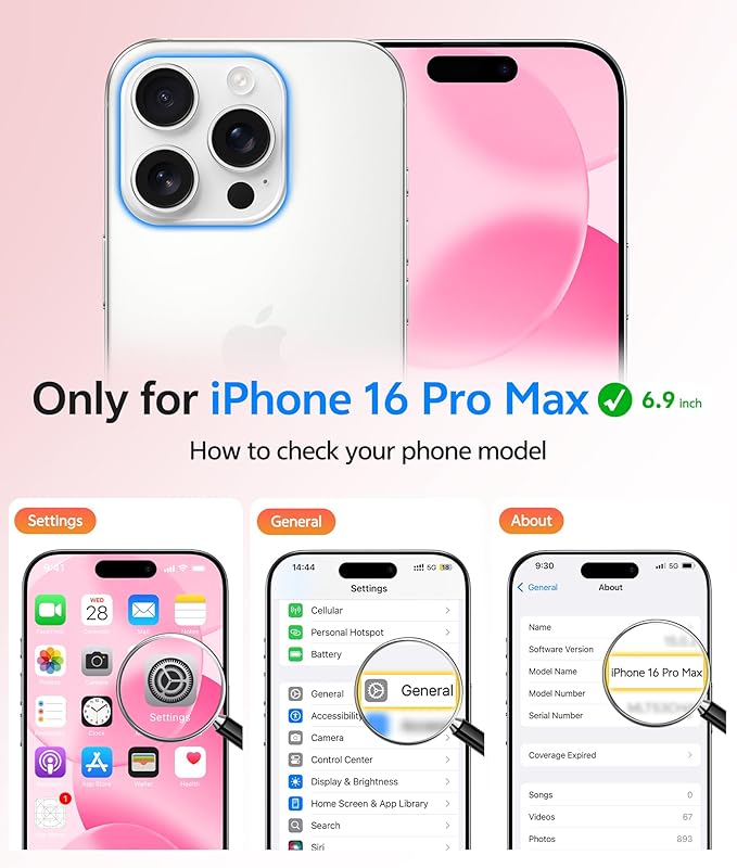 FNTCASE for iPhone 16 Pro Max Case: [Compatible with Magsafe] Translucent Matte Cases with [Full Camera Protection] [Screen Protector] Military Grade Shockproof Protective Phone Cover - Hot Pink