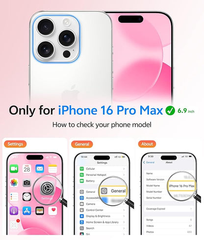 FNTCASE for iPhone 16 Pro Max Case: [Compatible with Magsafe] Translucent Matte Cases with [Full Camera Protection] [Screen Protector] Military Grade Shockproof Protective Phone Cover - Hot Pink