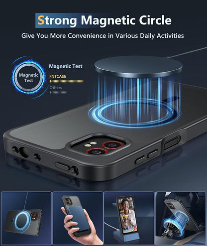 FNTCASE for Samsung-Galaxy XCover 7-Pro Case: for XCover 6 Pro Case Magnetic Translucent Matte Shockproof Slim Phone Cover - Military Grade Drop Proof Hard Back Anti-Fingerprint Protective Case