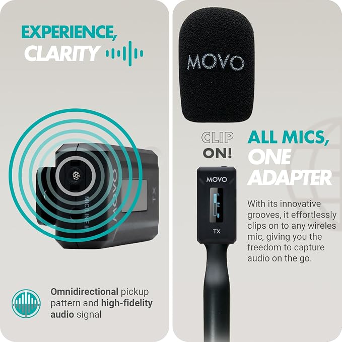 Movo WMX-2-C-DUO Dual USB-C Wireless Lavalier Microphone for iPhone 15/Android/USB C Devices with WMX-HM Handheld Adapter - Lapel Mic with Handle Mount for Content Creators, Interviews, Reporting