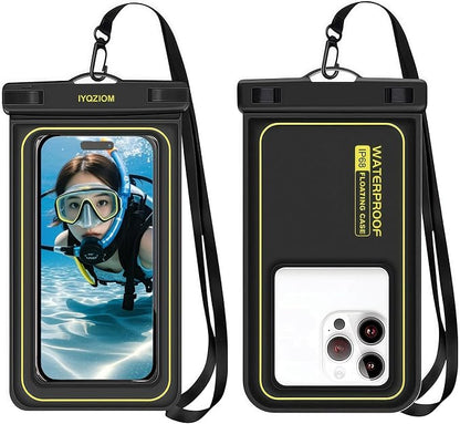 Floating Waterproof Phone Case 2 Pack,IP68 Waterproof Phone Pouch,Suitable for iPhone,Samsung,Motorola,and All Series of Phones with Screens Below 8.3 Inches,Ideal for Water Activities/Beach/Travel.