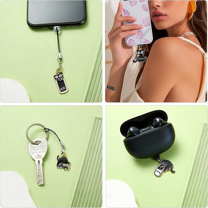 7-10Pcs Dust Plug Charm Type C with Alloy Pendants Cute Cell Phone Charms for Most Type C Phone,Readers Device