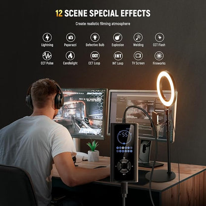 NEEWER 12" 24W High Power Desk Ring Light with Stand/Phone Holder, LED Selfie Video Conference Lighting for iPhone Streaming Makeup Vlog Recording Laptop Computer Webcam Zoom Call Podcast, RH12B