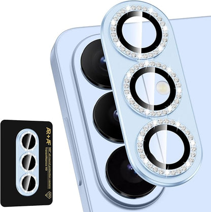 for Samsung Galaxy S26 Plus Camera Lens Protector, Electroplated Matte Back with 9H Tempered Glass Lens Protector, [Strong Adsorption] [Case-Friendly] Metal Ring HD Lens Cover, Blue Diamond