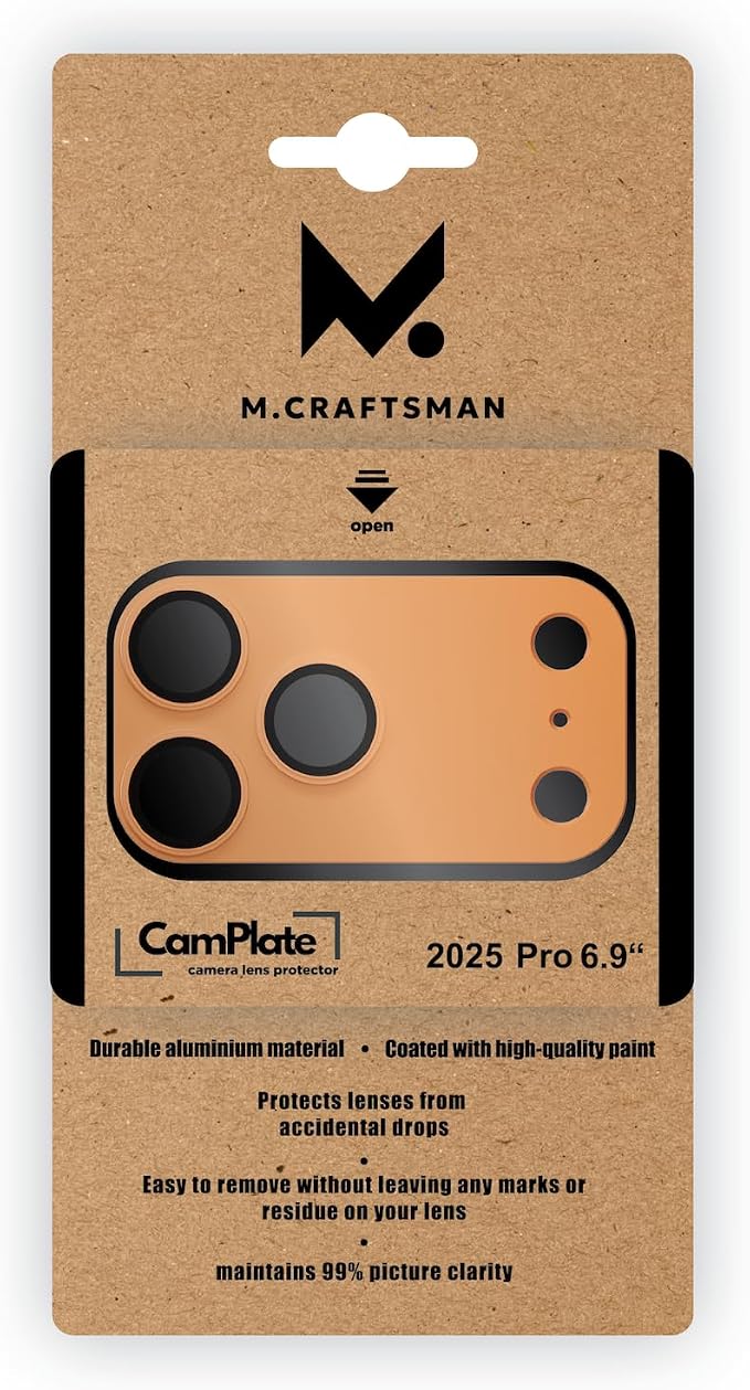 for iPhone 17 Pro Max Camera Lens Protector | Aerospace-Grade Aluminium | Full Protective Cover | Anti-Glare Sapphire Glass | Colour-Matched Finish Cosmic Orange