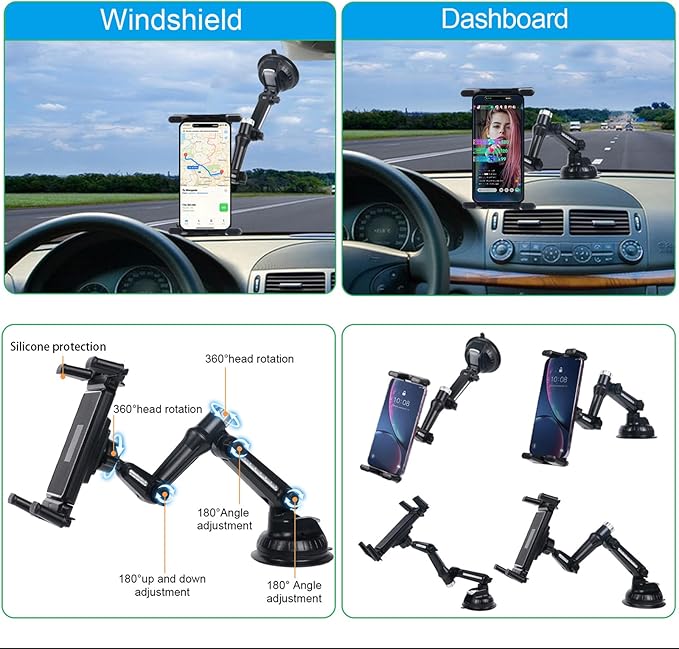 5 in 1 car Phone Holder, car Dashboard Windshield Phone Mount, Suitable for iPhone17 16 15 14 iPhone13 promax, Samsung Z Fold 7 6 5, All Smartphones