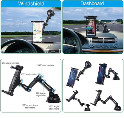 5 in 1 car Phone Holder, car Dashboard Windshield Phone Mount, Suitable for iPhone17 16 15 14 iPhone13 promax, Samsung Z Fold 7 6 5, All Smartphones