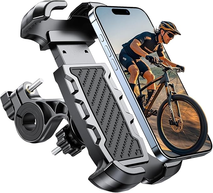 Viccux Motorcycle Phone Mount, Upgrade [Never Fall Off] [0 Shake] Bike Phone Mount, [3s Put & Take] 360° Rotatable Phone Holder for Motorcycle Bike Bicycle Scooter Compatible with Cellphones 4.7-6.8”