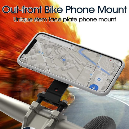 Out-Front Bike Phone Mount – Dual Buckle Quick Release | CNC Aluminum Holder for iPhone & Android | Fits 4.0–6.7” Smartphones | Road/MTB Riding