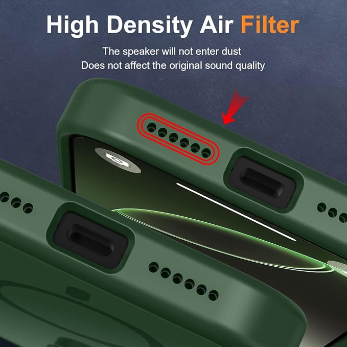 MOCCA Strong Magnetic for iPhone 16 Pro Max Phone Case, [Compatible with Magsafe][16FT Mil-Grade Drop Protection] Slim Translucent Matte Protective Cover Case for iPhone 16 Pro Max Case,Midnight Green