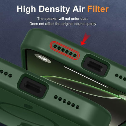 MOCCA Strong Magnetic for iPhone 16 Pro Max Phone Case, [Compatible with Magsafe][16FT Mil-Grade Drop Protection] Slim Translucent Matte Protective Cover Case for iPhone 16 Pro Max Case,Midnight Green