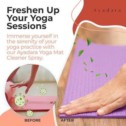 Yoga Mat Cleaner Spray, Cleaning Spray for Yoga Accessories, All Purpose Mat Spray for Gym Equipment, Workout Mat Spray With Tea Tree Oil, Yoga Mat Spray Cleaner, 1000 Sprays per Bottle 2-Pack