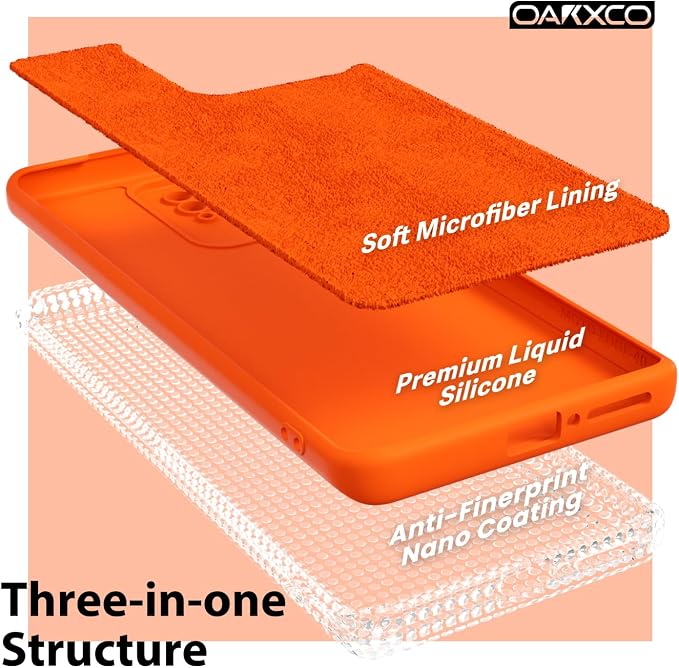 oakxco for Motorola Moto Edge 2023 Phone Case Liquid Silicone, Thin Slim Soft Rubber Gel TPU Plain Protective Simple Cover for Women Girl Cute, Matte Solid Color Aesthetic, Orange
