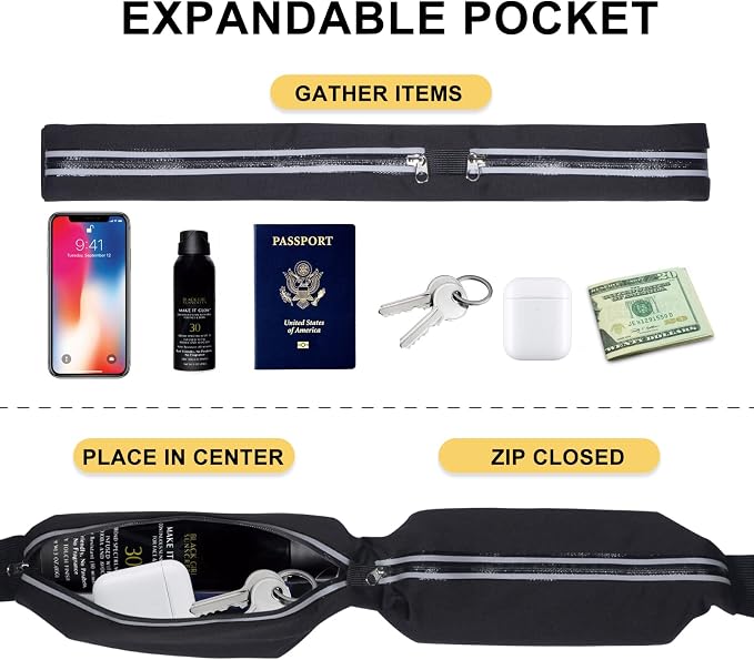 2 Pack Running Belt Fanny Packs for women and men,Belt Bag for Hiking Cycling Workout,Reflective Fanny Packs for Men Runners Belt Compatible with iPhone13,12 pro,Travelling Money Phone Holder