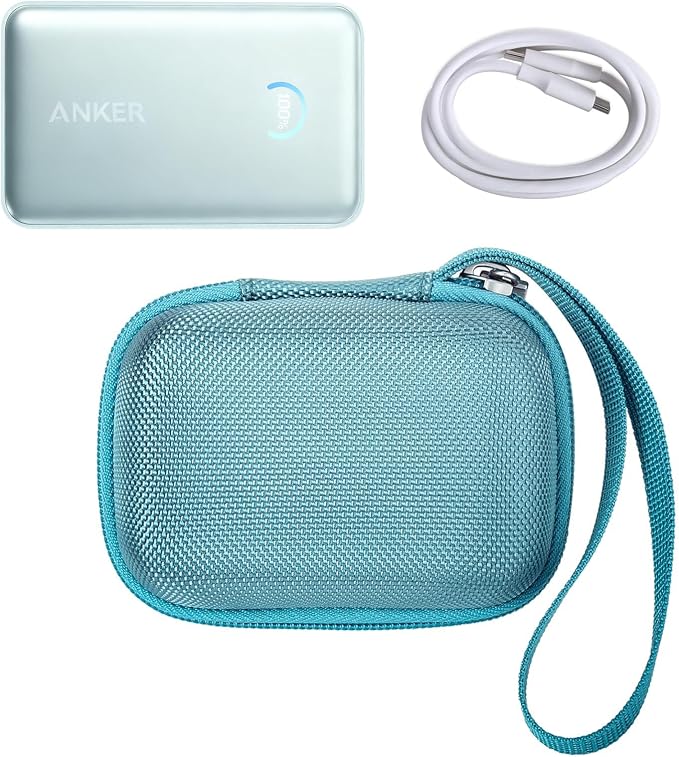 khanka Hard Case for Anker Nano 10000mAh 45W/A1665/A1664 Power Bank,Green | EVA Hard Shell, Easy Carry Handle, Secure Custom Fit for Anker Nano Power Bank, 10,000mAh Portable Charger, Case Only