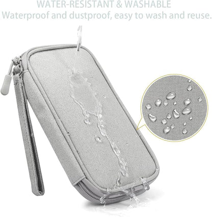 CAAORDKSO Cord Organizer Travel Cable Organizer Bag Tech Electronic Organizer Travel Case, Waterproof Electronic Accessories Pouch Bag for Cable, Cord, Charger, Phone, Power Bank, Earphone(Light Grey)