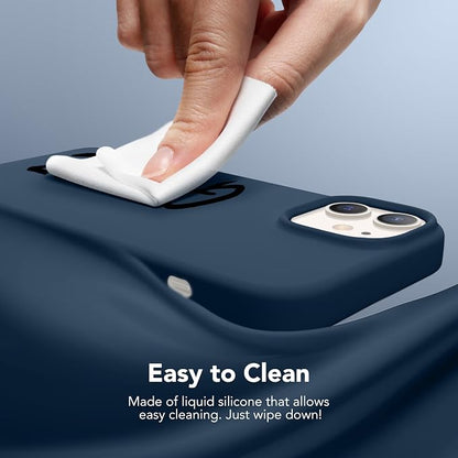 GONEZ Magnetic for iPhone 12 Case / 12 Pro Case, Compatible with MagSafe, [Screen Protector + Camera Lens Protector], Silicone Shockproof Anti-Scratch Protective Phone Case 6.1 inch, Dark Blue