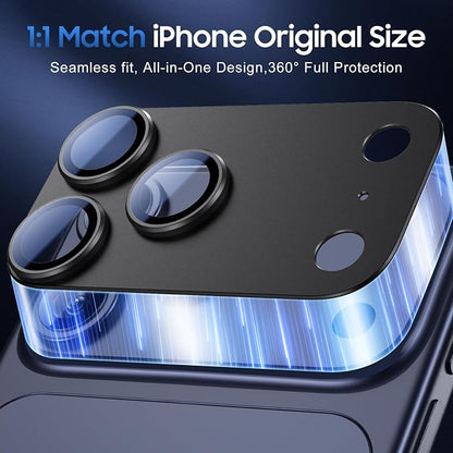 UniqueMe for 3 Pack iPhone 17 Pro Camera Lens Protector - [Drop Protection] [Case Friendly] 9H Tempered Glass Camera Cover Screen [Update New Version] - All Black