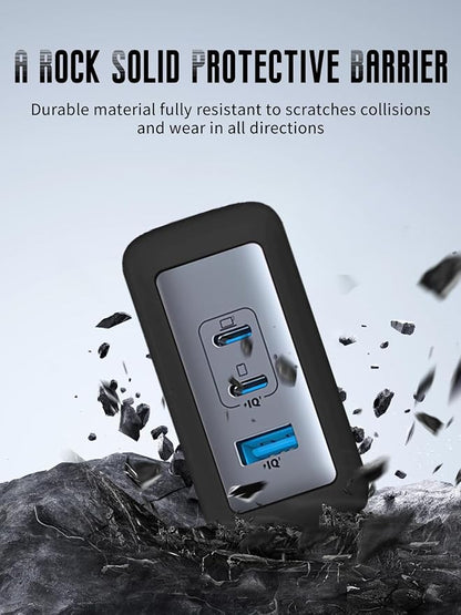 Case for Anker Nano 100W USB-C Charger (Model: A2145), Kids-Friendly Soft Silicone Protective Cover, Shockproof, Waterproof (Black)