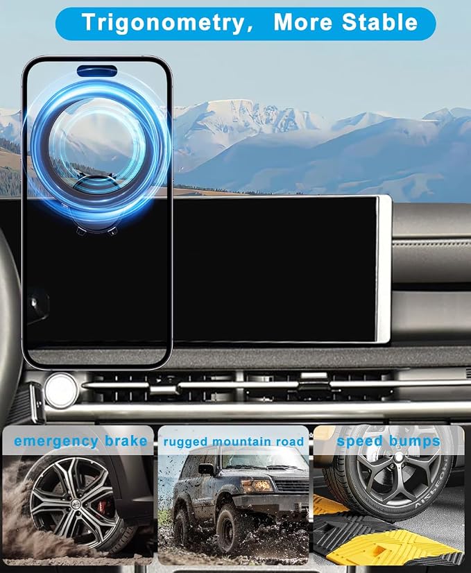 Phone Holder Mount for 2025 2026 Hyundai Tucson/Tucson Hybrid Accessories Accessories Magnetic Car Dash Cell Holder for Most Smartphones with Dash Organizer Auto Interior(for 12.3 Inch Screen)
