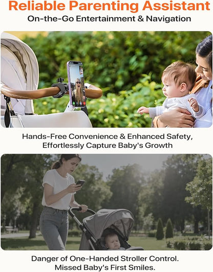 Magnetic Phone Holder Clamp Mount:[24*N55 Magnet & Fit for PopSocket]Rotatable Handlebar Accessories for MagSafe for Stroller,Peloton,Steering Wheel,Push Cart,Treadmill,Fit for iPhone 12-17 Series