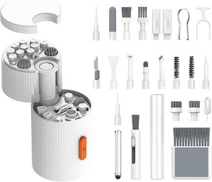Multi-Functional Electronics Cleaning Kit, Charging Port Cleaner, for Mobile Phones, Headphones, Computer, Monitor, Camera Lens, White