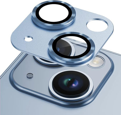 Korecase Camera Lens Protector for iPhone 14 /iPhone 14 Plus Metal Tempered Glass Camera Cover Film, Rear Lens Case Friendly for iPhone 14 /iPhone 14 Plus (Blue)