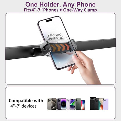 Magnetic Phone Holder for Gym, Magnet Gym Phone Mount w/ 6 x N52 Magnets, Home Workout Gym Accessories for Men Women, Quick Release Clamp, Thick-Case Friendly, Fits 4.7–7" iPhone 17/16/15/14 & Galaxy