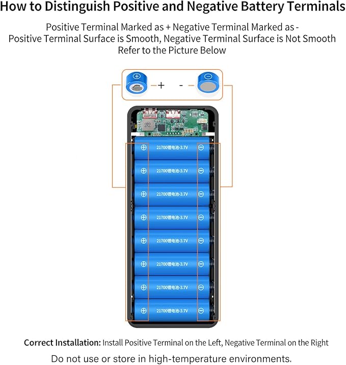 ordinarYone Removable 16 Slot 21700 Battery Case for Power Charging Features LED Camping Light Multi Mode and Protections