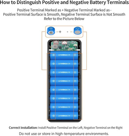 ordinarYone Removable 16 Slot 21700 Battery Case for Power Charging Features LED Camping Light Multi Mode and Protections