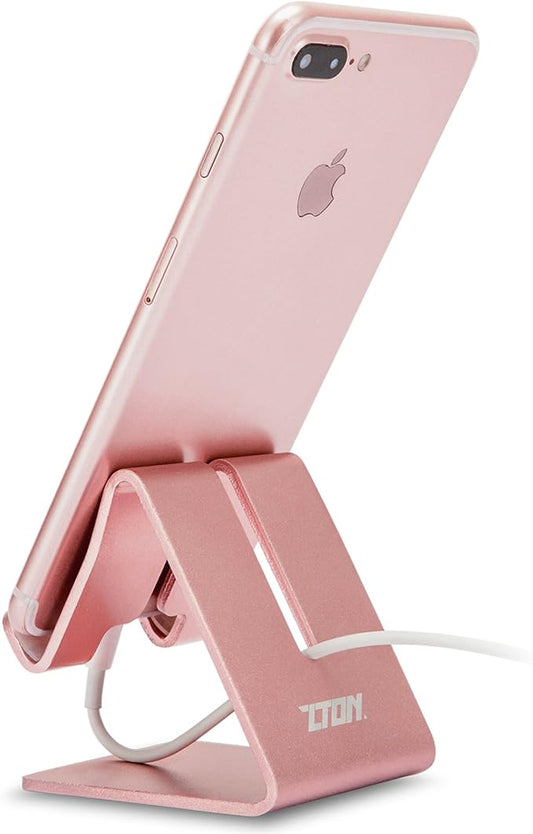 Cell Phone Stand, ZTON Aluminum Metal Tablet Stand, Mobile Phone Holder for iPhone iPad Samsung for Desk Table Bedroom Kitchen (Rose Gold)