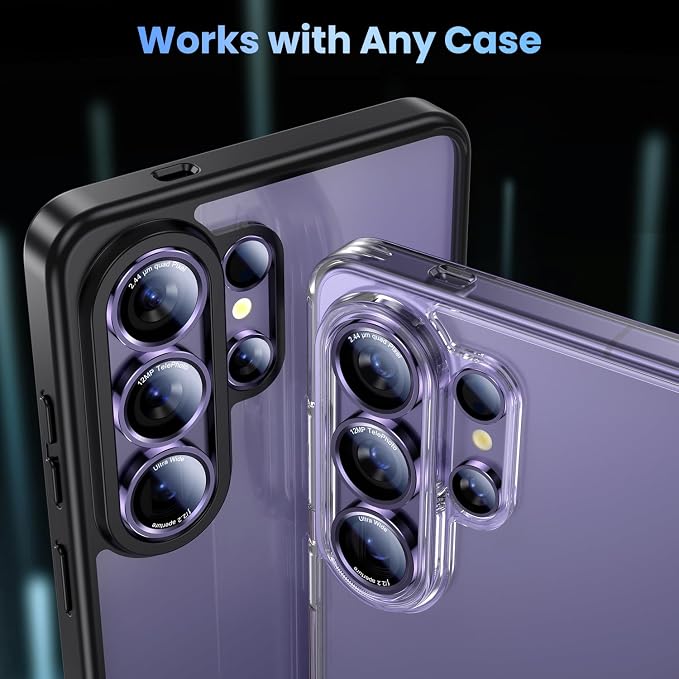 Uyiton for Samsung Galaxy S26 Ultra Camera Lens Protector - Case Friendly, [1:1] Perfect Fit, Top 9H+ Shatterproof Tempered Glass, Easy Install, Ultra HD, Military-Grade, Metal Camera Cover, Violet