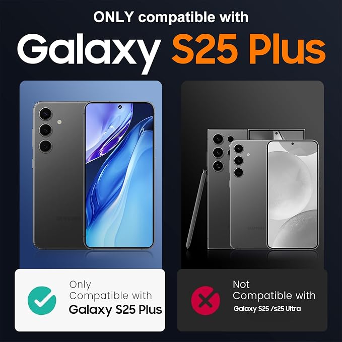 Temdan Designed for Samsung Galaxy S25 Plus Case, Built in Hidden Kickstand Military Grade Drop Protection Never Yellowing Slim Thin Phone Case for Galaxy S25 Plus Case 6.7"- Crystal Clear