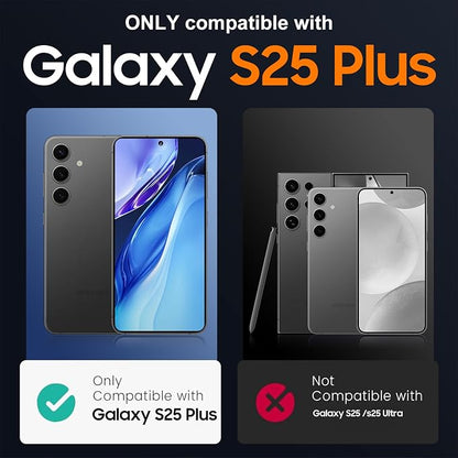Temdan Designed for Samsung Galaxy S25 Plus Case, Built in Hidden Kickstand Military Grade Drop Protection Never Yellowing Slim Thin Phone Case for Galaxy S25 Plus Case 6.7"- Crystal Clear