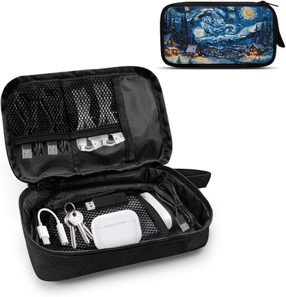 Cottage Travel Cord Organizer Case Tech Pouch Electronic Accessories Carry Case Storage Bag Travel Bag Cable Organizer for Charger Earphone Phone Cord Cable