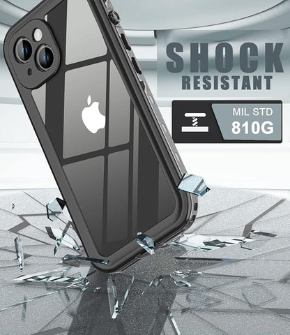 Design for iPhone 13 Waterproof Case, Full Body Shockproof Case for iPhone 13 Case with Screen Protector, Dust Proof Phone Case Cover for iPhone 13 6.1 inch (Black)
