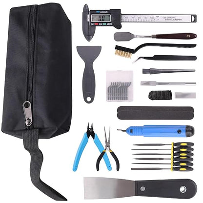 Sovol 3D Printer Tools Kit, 36 PCS 3D Printer Accessories with Deburring Tool, Digital Caliper, Art Knife Set, Removal Tools, Cutters, Pliers and Tools Storage Bag for Smoothing, Finishing, Craving