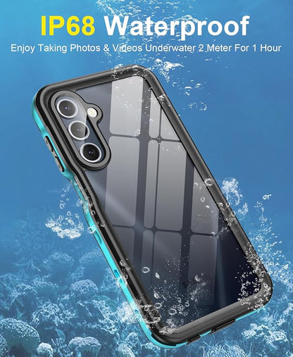 Beasyjoy for Samsung Galaxy A15 5G Case Waterproof, IP68 Underwater with Built-in Screen Protector, Full Body Military Grade Shockproof Dustproof Protective Rugged Cover, Blue