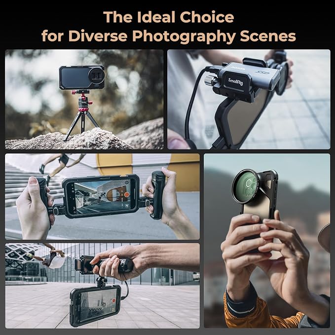 SmallRig for iPhone 15 Pro Max Phone Cage with 67mm Filter Adapter, Upgraded Quick Release Design Phone Video Rig Cage for Videography/Video Recording/YouTube/Live Streaming/Vlog - 4391B
