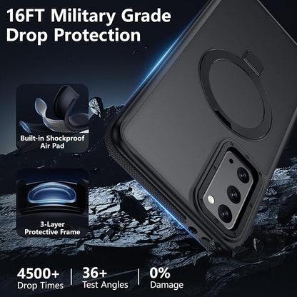 for Samsung Galaxy S20 FE Case, Magnetic Adjustable Ring Stand [Fit for Magsafe], [Military-Grade Shockproof Protection] Phone Case with Kickstand&Ring Holder (Black)