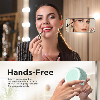 Magnetic Suction Cup Phone Mount, Compatible with MagSafe, Silicone Octo Cup Buddy Sticky Grip Holder for iPhone and Android, Removable Hands-Free Selfie/Video for TikTok, Mint Green