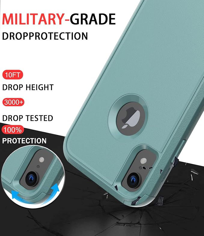 Diverbox for iPhone Xr Case [Shockproof] [Dropproof] [Dust-Proof],Heavy Duty Protection Phone Case Cover for Apple iPhone XR (Pine Green)