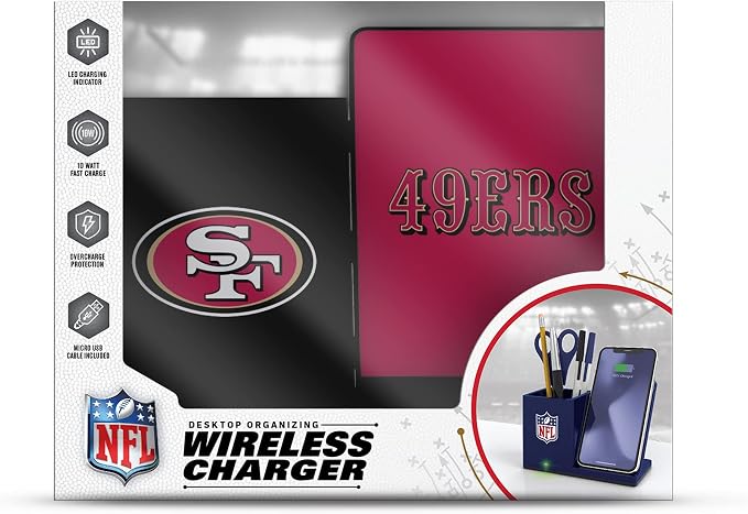 SOAR NFL Unisex Wireless Charging Stand and Desktop Organizer