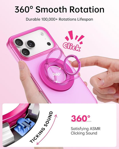 SYNCWIRE Magnetic Phone Ring Holder for MagSafe, 360° Rotation Cell Phone Grip Stand Finger Ring Kickstand Two-Sided Magnet Compatible with iPhone 17 Pro Max 16 15 14 13 12 MagSafe Accessories