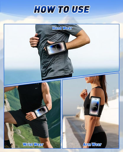 Running Cell Phone Holder, Wrist Waterproof Workout Phone Holder Up to 7.0'', Wristband Forearm Armbands with Adjustable Strap for Women