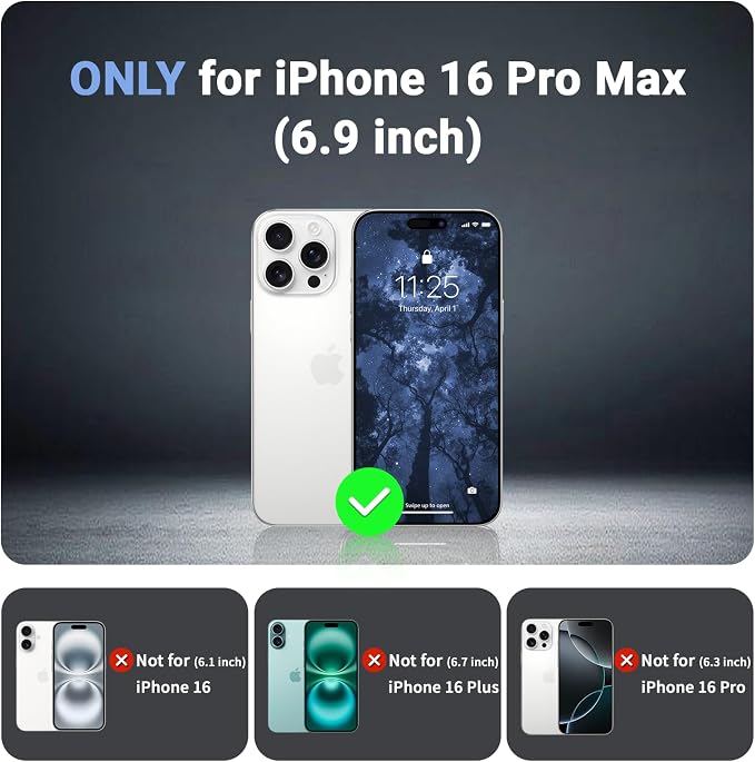 jaroco Magnetic for iPhone 16 Pro Max Case, [Compatible with MagSafe][Military Grade Drop Protection][Heavy Duty Protection][Non-Slip][Shockproof] 2-Layer Durable Bumper Phone Case 6.9''-Blue Purple