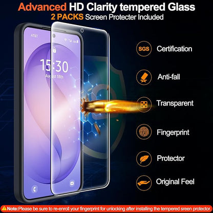 MOZOTER for Samsung Galaxy S26 Plus Case with Magnetic,[Compatible with MagSafe][12Ft Military Dropproof][2*Screen Protector] Translucent Anti-Slip Back Slim Shockproof Case for S26 Plus-Black