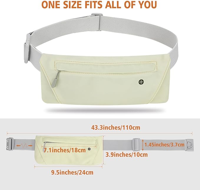 WHIPPY Slim Running Belt Fanny Pack for Women Men Elastic Runners Belt Waist Pouch Chest Bag Phone Holder Waist Pack for Running Hiking