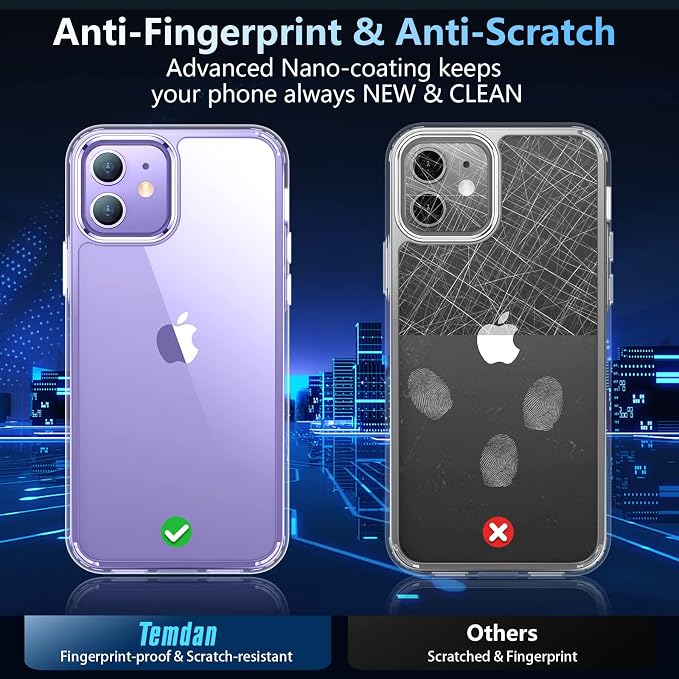 Temdan Case Designed for iPhone 12 Case/Designed for iPhone 12 Pro Case -Clear